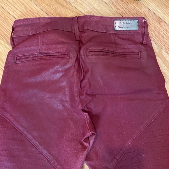 New guess leather pleather skinny merlot pants  26 - Picture 5 of 6